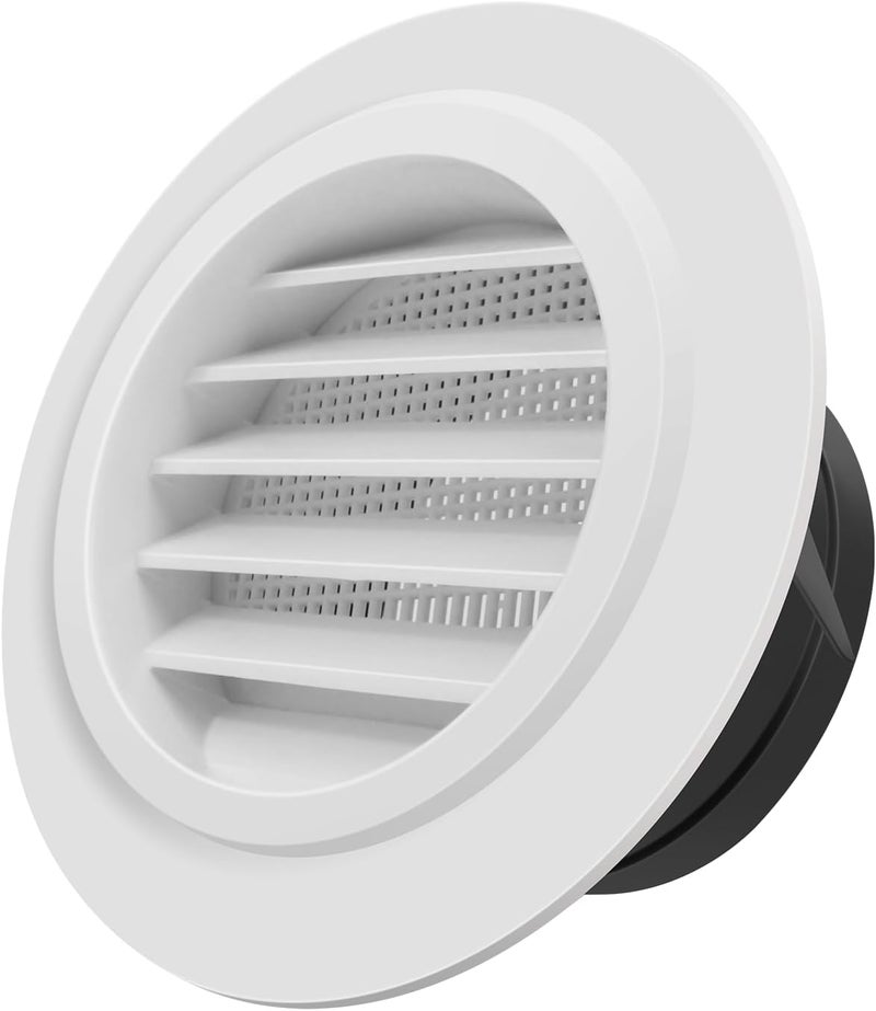 Quadafy 4 Inch Soffit Vents Round Vent Cover with Built-in Fly Screen for Bathroom Exhaust Fan, Office & Home, (100mm) - Image 1